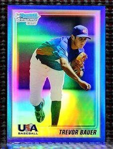 TREVOR BAUER - 2010 BOWMAN CHROME USA BASEBALL BLUE REFRACTOR #ED/250 - Picture 1 of 2