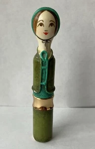 Vintage Capistrano Mexico Paper Mache Doll Lipstick Holder Tube 4.25" - Picture 1 of 16