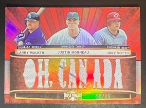 2011 Topps Triple Threads Relic Combos #TTRC31 Morneau Walker Votto #'d 23/36 - Picture 1 of 2
