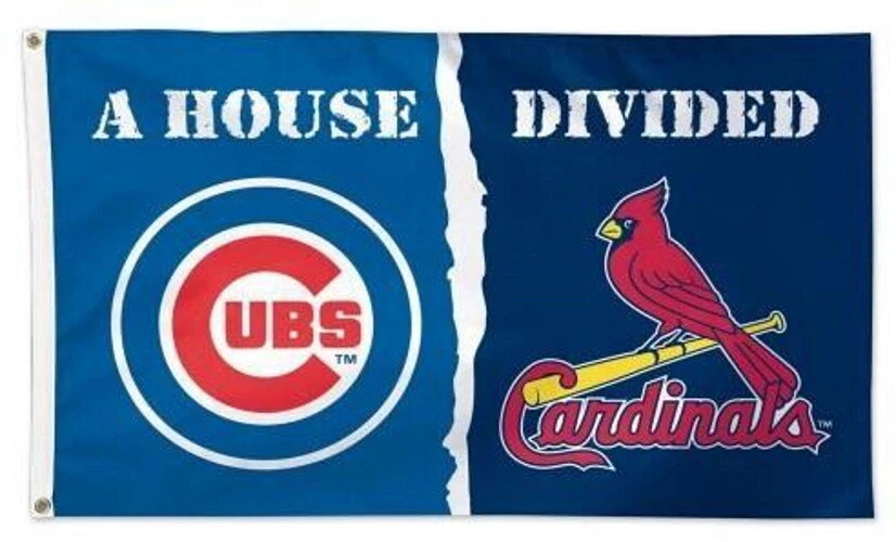 Chicago Cubs & St Louis Cardinals "House Divided" Logo Flag 3x5- With 2 Grommets - Image 1 of 1