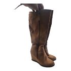 Nicole Shoes Womens Size 8 Tan Evlyn Women's Gret Comfort Wedge Zip Up Boots 