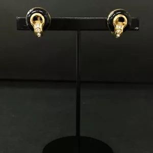 Christian Dior Rhinestone Gold Tone Earrings/3BC0066 - Imagen 1 de 8