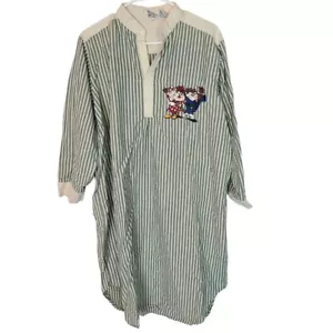 VTG Acme Clothing Womens S Green Striped Looney Tunes Tazmanian Devil Pajamas - Picture 1 of 7