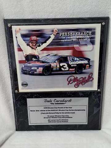 #3 Dale Earnhardt The Intimidator Perseverance Wall Plaque Steiner 1998 (12x15) Cover
