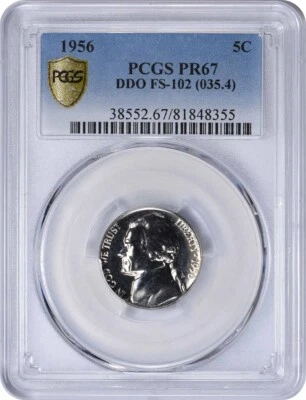 1956 Jefferson Nickel DDO FS-102 PR67 PCGS Foto 1 de 2