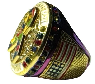 Anel campeões torneio de beisebol autismo EUA tamanho 10,5 jogar bola de taco - Imagem 1 de 4