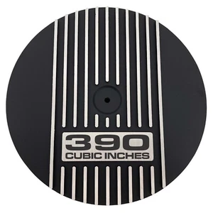 Ford FE 390 - 14" Round Black Air Cleaner Kit - Engraved Logo - Black - Ansen - Picture 1 of 5