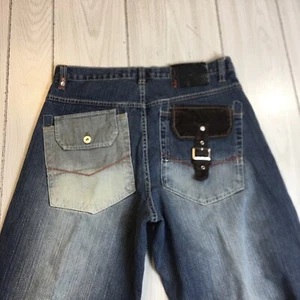 SouthPole Y2K Baggy Wide Leg Grunge Skater Blue Jeans RN82628 Size 32 Streetwear - Picture 1 of 10