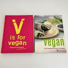 Vegan Cookbooks x2 - V Is For Vegan & Vegan - Plant Vegetarian Vegan Recipes