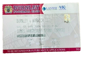 BURNLEY V NORWICH CITY - MATCH TICKET - DIVISION ONE - 3/4/2004 - Picture 1 of 1