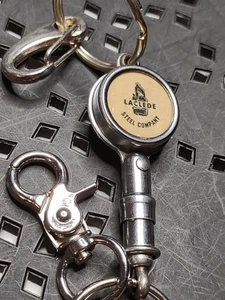 Sehr toller Vintage Laclede Steel Company Schlüsseltrenner Münzhalter Schlüsselanhänger - Bild 1 von 8