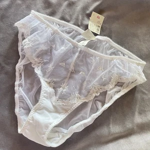 Sheer White Victorias Secret Sz M Panties Vintage Bride Lingerie - Picture 1 of 3