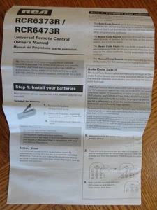 Mando a distancia universal RCA RCR6373R RCR6473R RCRC36BGR manual de 6 dispositivos y códigos - Imagen 1 de 3