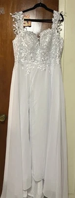 Sleeveless White Wedding Dress - Image 1 of 4