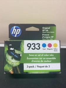 HP 933 Tricolor combo pakiet: wkłady atramentowe w kolorze cyjan purpurowym żółtym exp 05/2022 - Zdjęcie 1 z 2