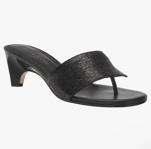 DONALD PLINER Vimm Heel Black Leather Sandal 9 US Size NEW - Picture 1 of 14