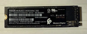 WD 500GB WD Black SN750 NVMe M.2 Internal Solid State Drive SSD - Afbeelding 1 van 2