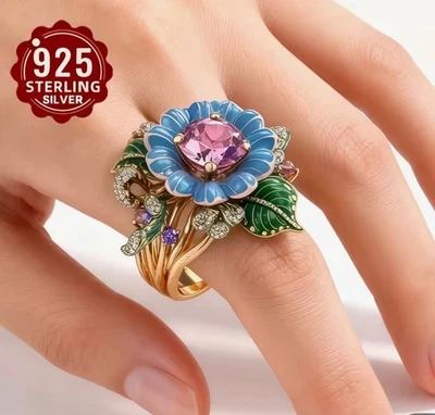 Anillo estilo retro para mujer. Talla 10,5 Foto 1 de 2