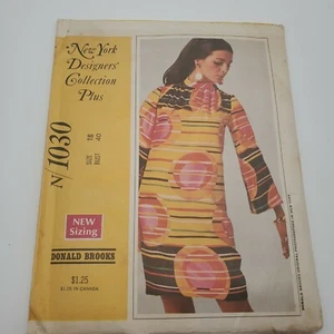 McCall's Vintage 1960s B40 Mod Dress Pattern N/1030 Designer Donald Brooks - Picture 1 of 3