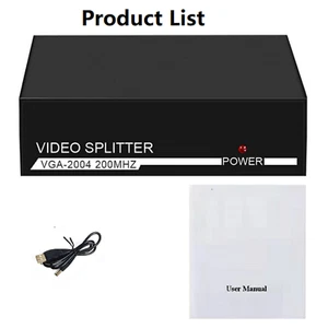 1x4 VGA Splitter Box Display Distributor 1 In 4 Out for Video Screen Duplication - Picture 1 of 12