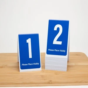 Números de mesa de restaurante 1-50, azul con número blanco, estilo tienda, envío gratuito - Imagen 1 de 1