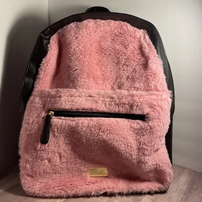 Betsey Johnson Plush  Pink Kitty Cat -Hooded Bag Backpack So Cute! - Image 1 of 4