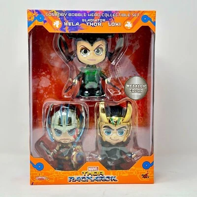 Hot Toys Cosbaby Thor Ragnarok Hela Thor Loki Gladiator Collectible Figure Set - Image 1 of 2