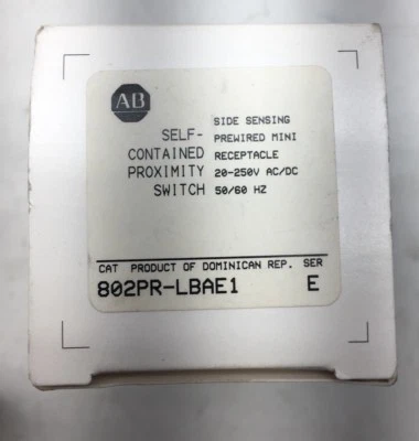 NEW ALLEN BRADLEY 802PR-LBAE1 /E Proximity Switch Mini QD AC/DC - Image 1 of 4