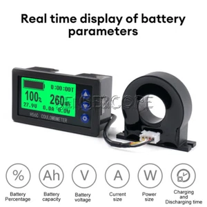 DC 9-100V 100A/400A Battery Level Monitor Hall Coulomb Meter Voltmeter Ammeter - Picture 1 of 25