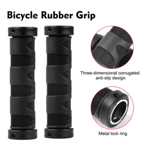 Manillar ergonómico de goma para bicicleta MTB con extremos de bloqueo de bicicleta - Imagen 1 de 12