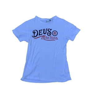 DEUS EX MACHINA Moto T Shirt Men's MEDIUM White Crew Neck Short Sleeve Cotton - Picture 1 of 7