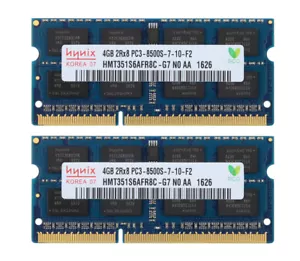 Hynix 8G 2x 4GB RAM DDR3 PC3-8500 1066MHz 204pin Unbuffered SODIMM Laptop Memory - Picture 1 of 9