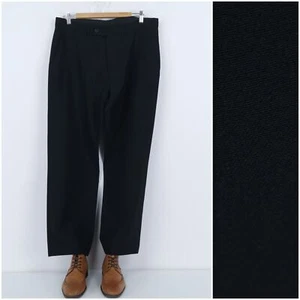 Mens Trousers 36 Waist 29 Leg GEORGE Dress Suit Office Black Pants Slacks - Picture 1 of 15