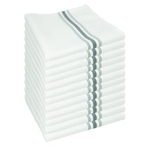 Bistro Napkins (12 Pack) ,18x22, Striped Color Options, Polyester Kitchen Linens - Picture 1 of 83