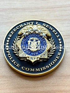 F63 NYPD POLICE COMMISSIONER KEECHANT SEWELL CHALLENGE COIN - Imagen 1 de 3