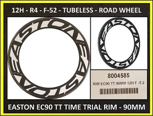 EASTON FRONT RIM EC90 TT TIME TRIAL CARBON FIBER TUBELESS ROAD RACING WHEEL 700C - Picture 1 of 7