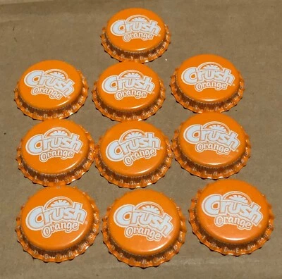 Soda Bottle Caps Vintage Orange Crush Plastic Lined Set of 10 1980 Dr Pepper - Image 1 of 4