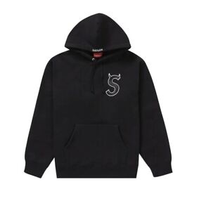 Supreme Black Hoodie Sweatshirt (FW22) Sz Large S Horn Logo Rare 2022 NYC