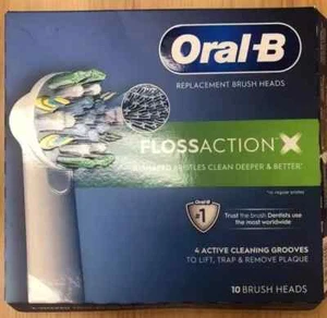 Genuine Oral-B FlossAction X - Replacement Brush Heads-  10 Count - Picture 1 of 4