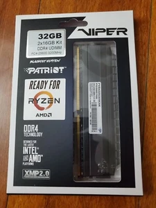 Patriot Viper 4 Blackout Series 32GB 2 x 16GB DDR4 SDRAM DDR4 3200 PVB432G320C6K - Picture 1 of 2