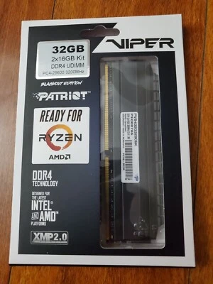 Patriot Viper 4 Blackout Series 32GB 2 x 16GB DDR4 SDRAM DDR4 3200 PVB432G320C6K - Image 1 of 2