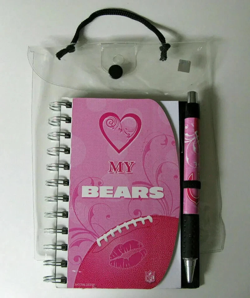 CHICAGO BEARS PINK 4X6 NOTEBOOK PEN SET LOVE MY - Изображение 1 из 1