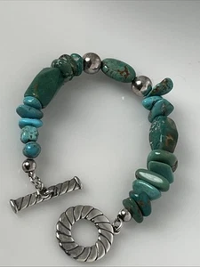 Bracciale Carolyn Pollack Argento Sterling 925 Chiusura a Levetta SW Turchese - Foto 1 di 4