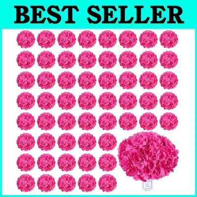 Paquete a granel de flores artificiales de hortensia rosa caliente Foto 1 de 4