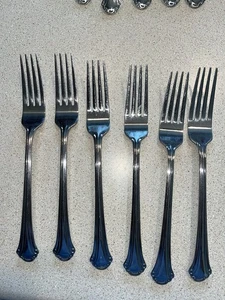 PFALTZGRAFF STAINLESS FLATWARE "MERIDIAN" Set 6 Dinner Forks Used - Picture 1 of 1