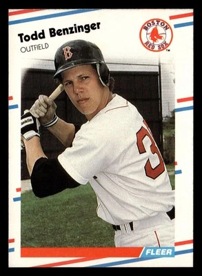 Todd Benzinger 1988 Fleer #344 Boston Red Sox ROOKIE Baseball *189 - Image 1 of 2