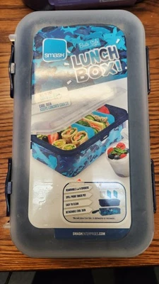 Smash All-In-One Bento Lunch Box, Blue Shark Camo Brand NEW!! - Image 1 of 2