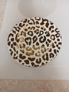 Set of 4 Grace Teaware 8" Salad / Dessert Plates, Gold Leopard Print Design - Picture 1 of 8