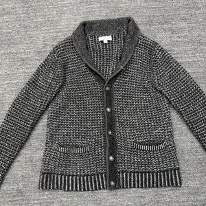 Rag & Bone Sweater Men Medium Gray Shawl Collar Cardigan Preppy Wool Blend FLAW - Picture 1 of 12