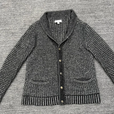 Rag & Bone Sweater Men Medium Gray Shawl Collar Cardigan Preppy Wool Blend FLAW - Image 1 of 4